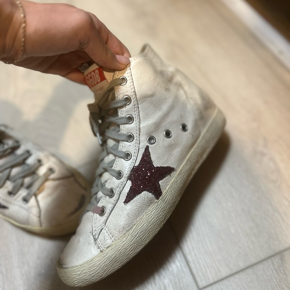 Golden Goose High-Top Sneakers - Gold and Brown - Picture 6 of 7